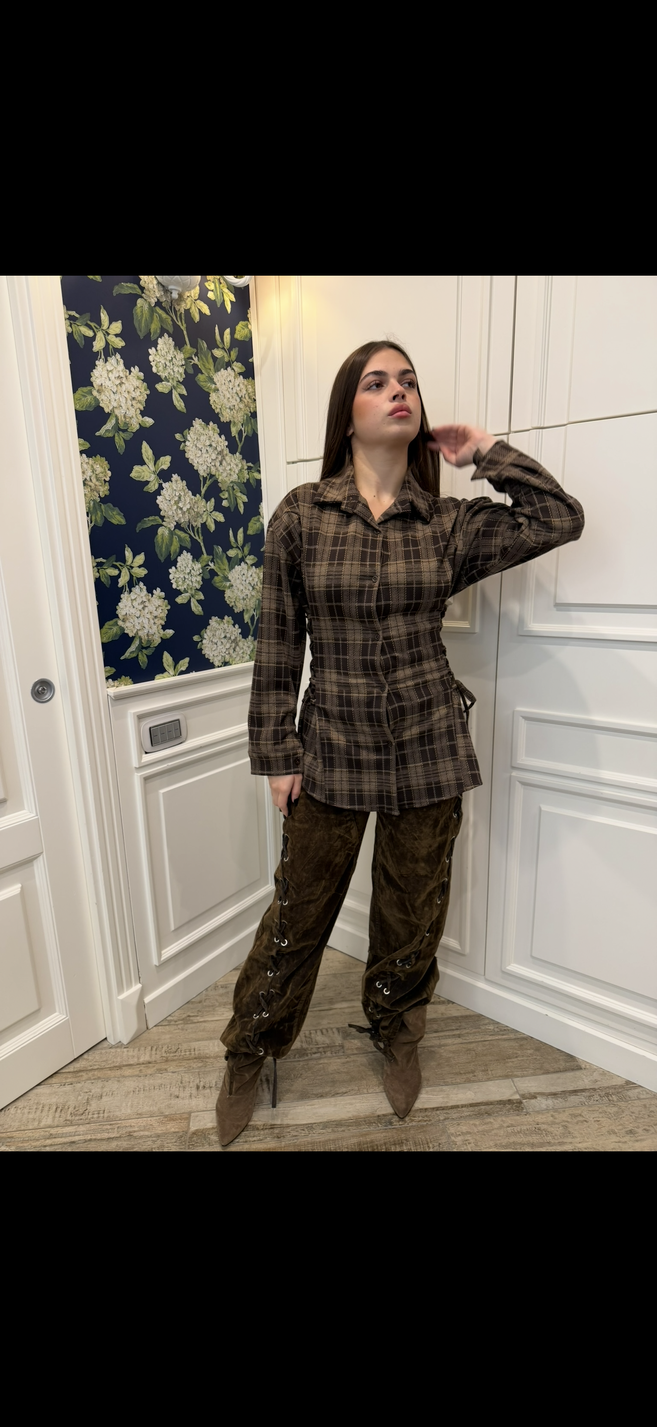 Camicia Flanella Stringhe